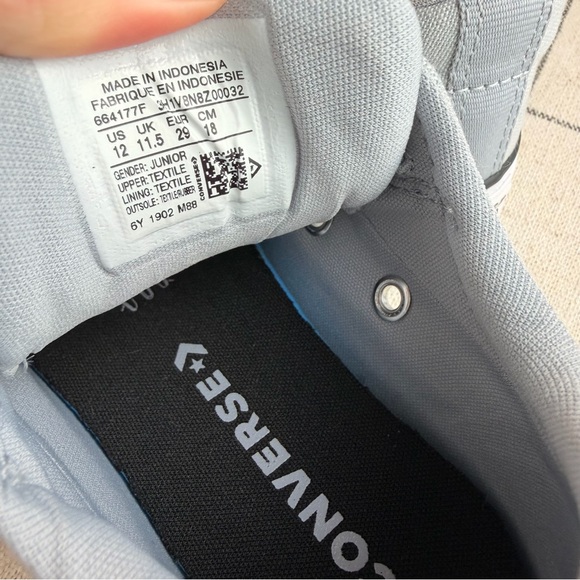 Converse Chuck Taylor All Star Pull On Laces Kids Gray Sneakers 13 NWT - Picture 6 of 8